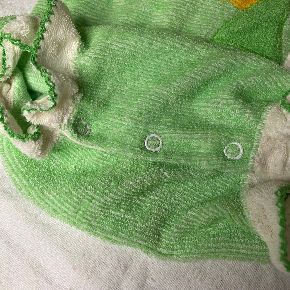 Vintage Carters Baby Romper Green Terry Cloth Sun Sailboat 18 Months 18M 70s 80s